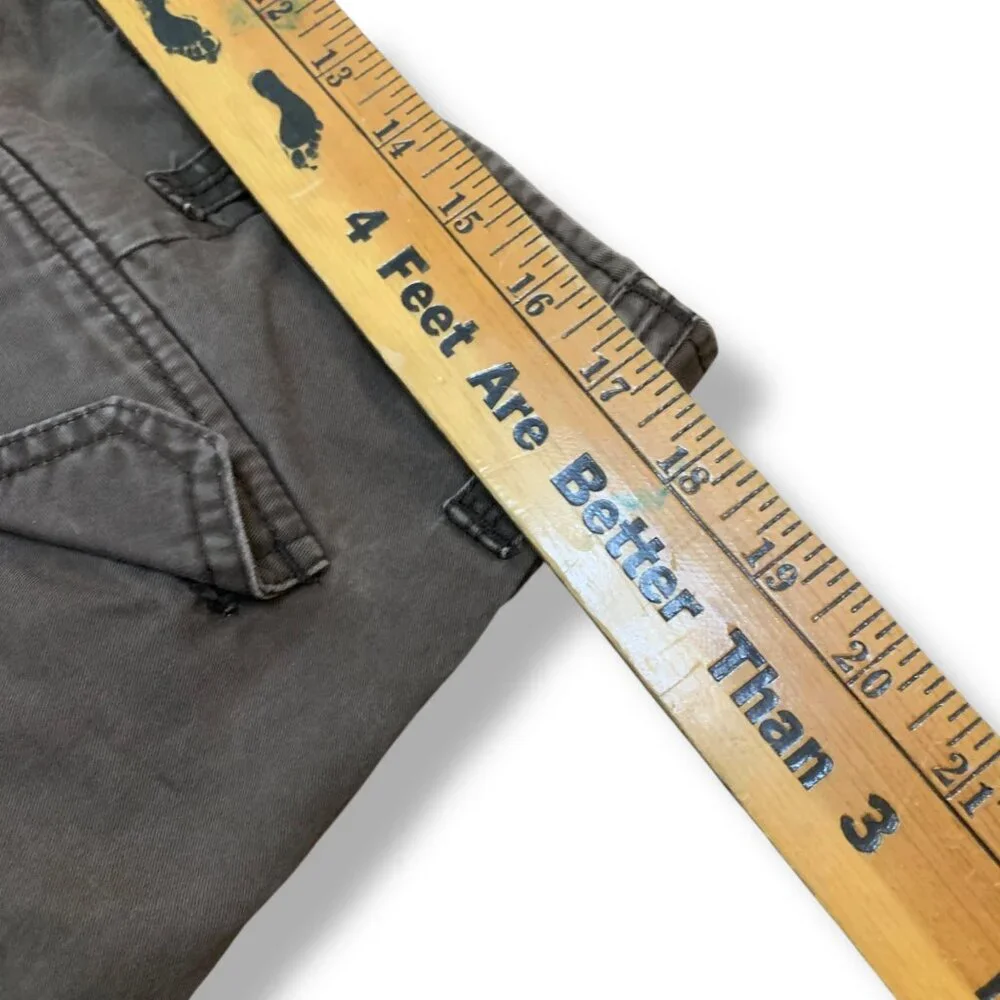 Old Navy Mena Gray Cargo Pants Multiple Pockets Relaxed Fit Sz 34.5 100% Cotton‎